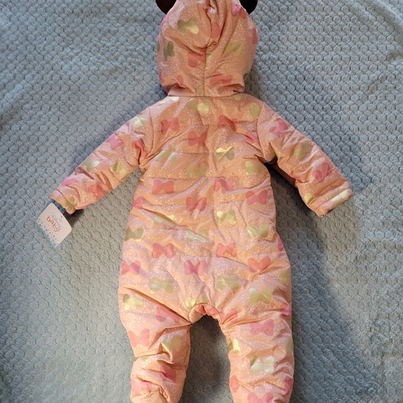NEW Disney Minnie Mouse Fleece Snowsuit with Ears 3-6 months-NWT - Picture 15 of 16